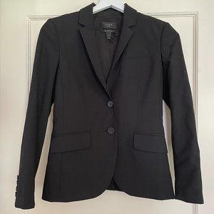 NWOT J Crew Black Italian Stretch Wool Jacket/Blazer Size 2P